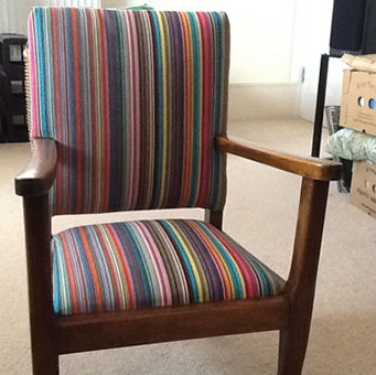 Multi stripe cotton fabrics to recover dining chairs