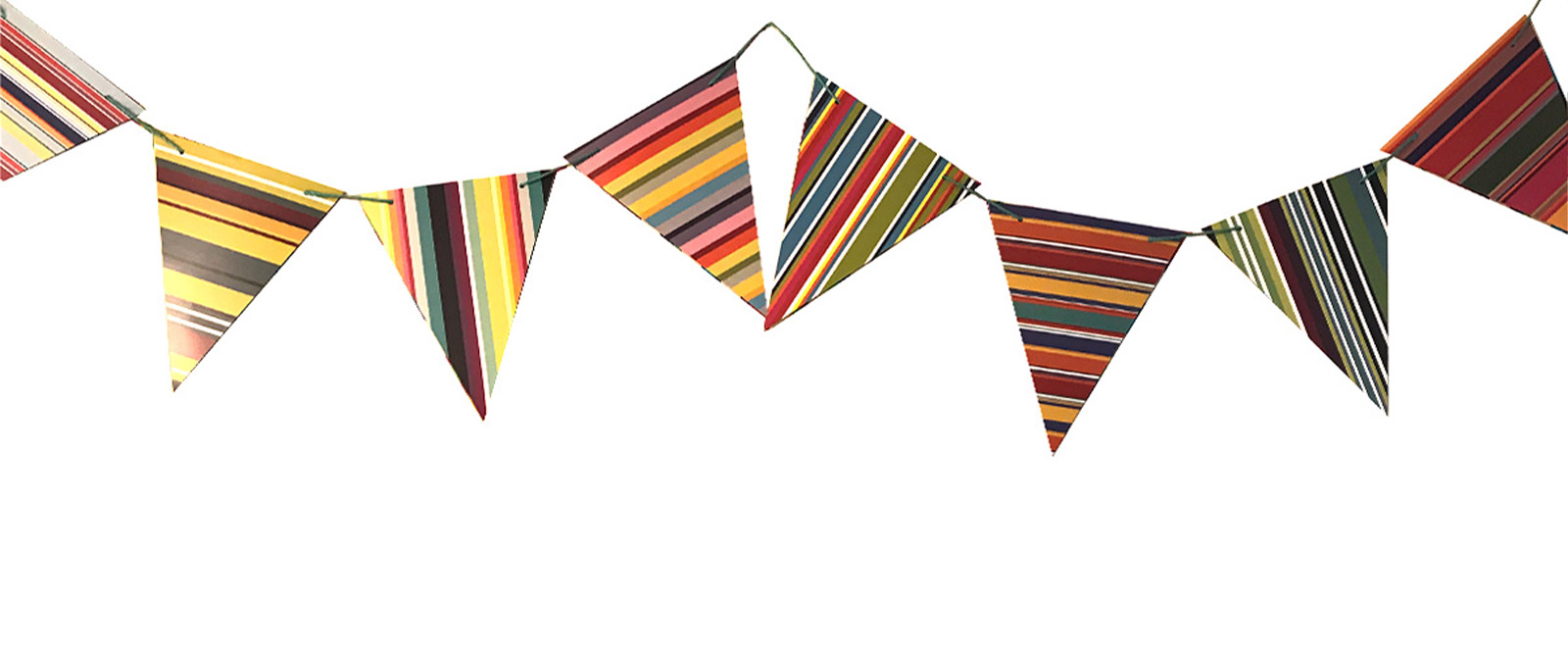 Striped Paper Card Bunting Kits - Pack of 5 - The Stripes Company