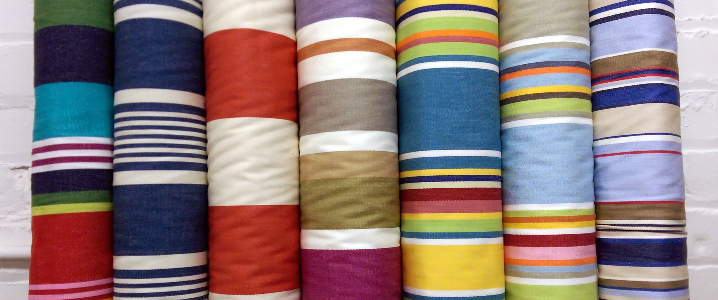 Red Wipe Clean Fabrics | Striped Water Repellent Fabrics  Juggling Stripes