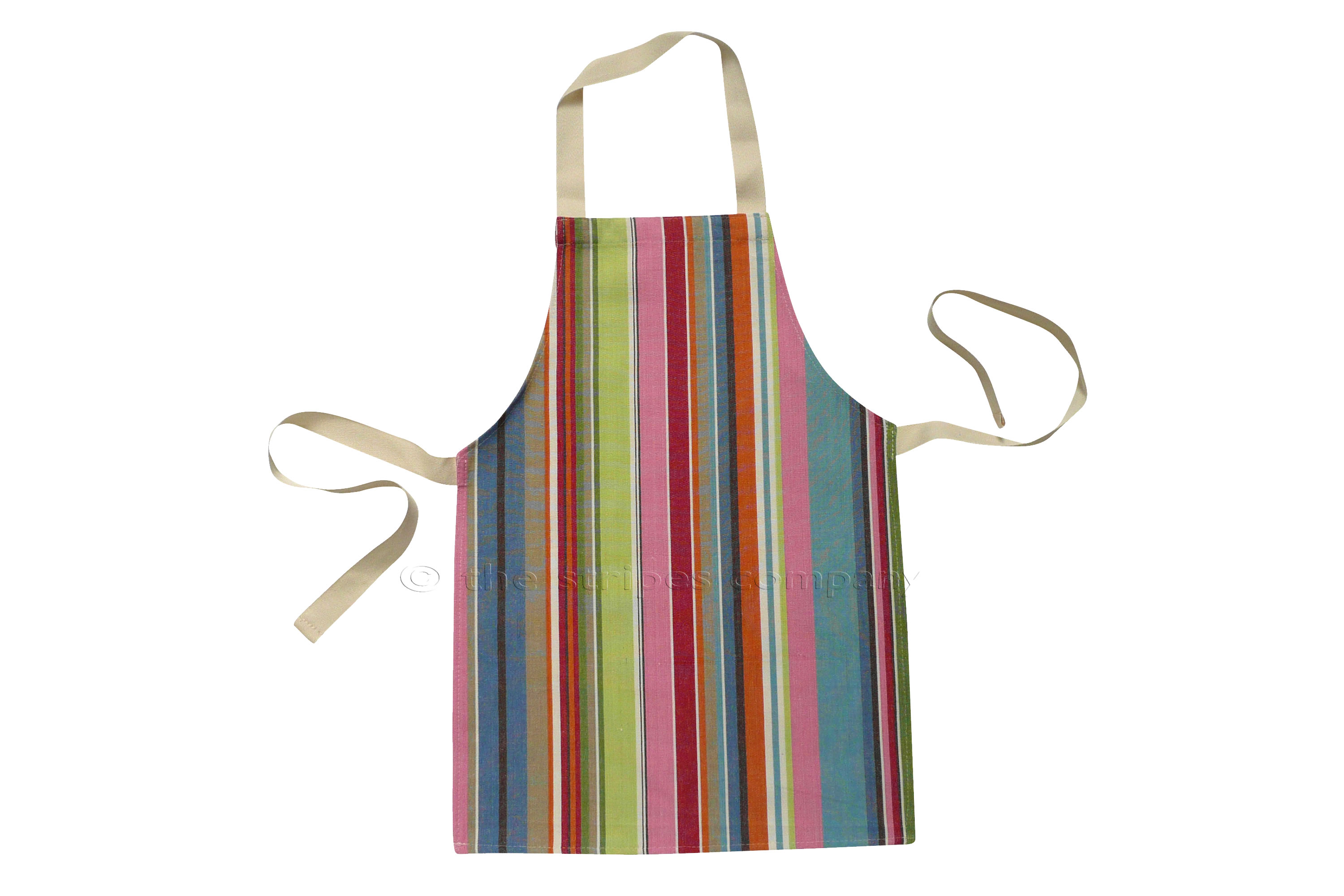 Blue Toddlers Aprons - Striped Aprons For Small Children Blue  Pink  Turquoise  Stripes