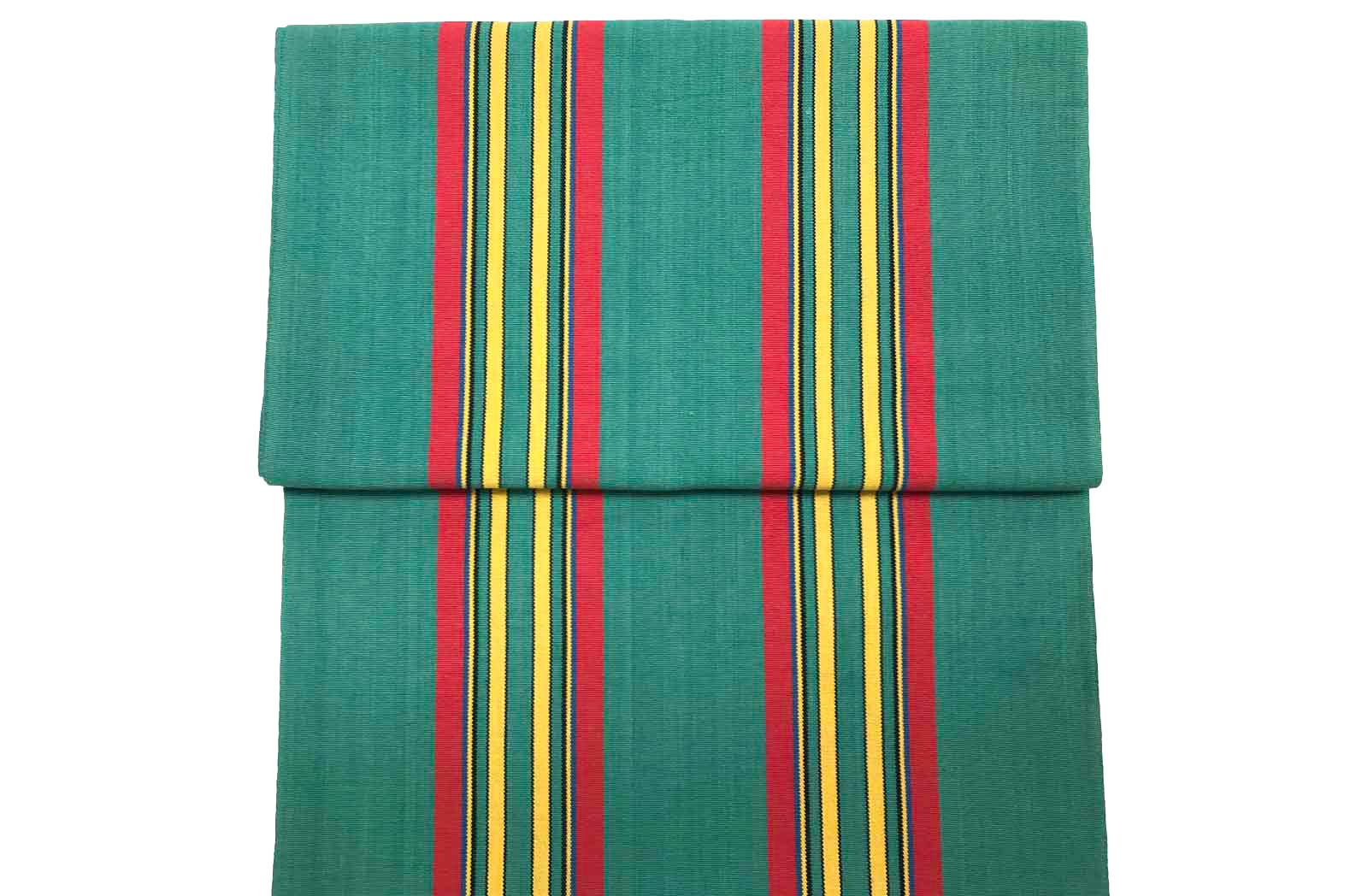 Vintage Deckchair Fabric Jade green, red, yellow stripes  
