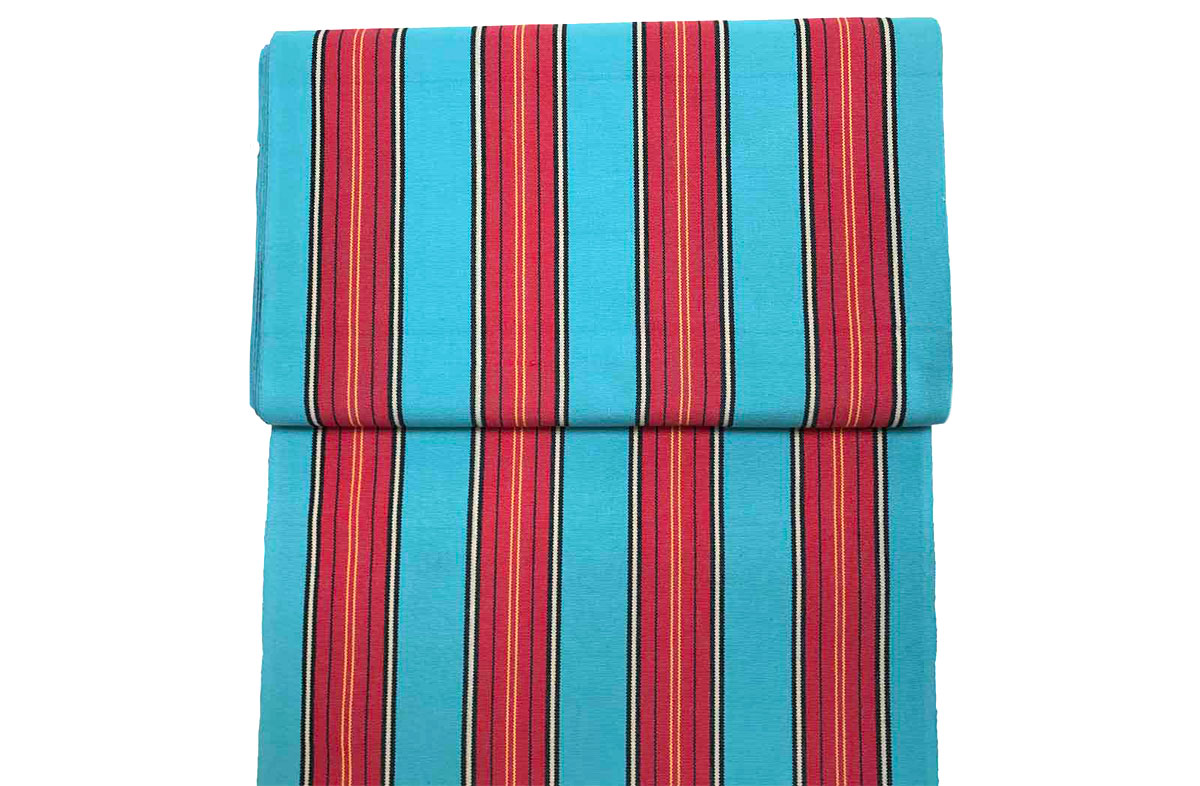Turquoise and red stripe vintage deckchair fabric