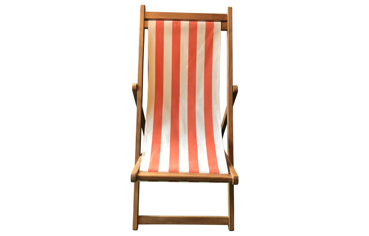 Orange and White Stripe Premium Deck Chairs