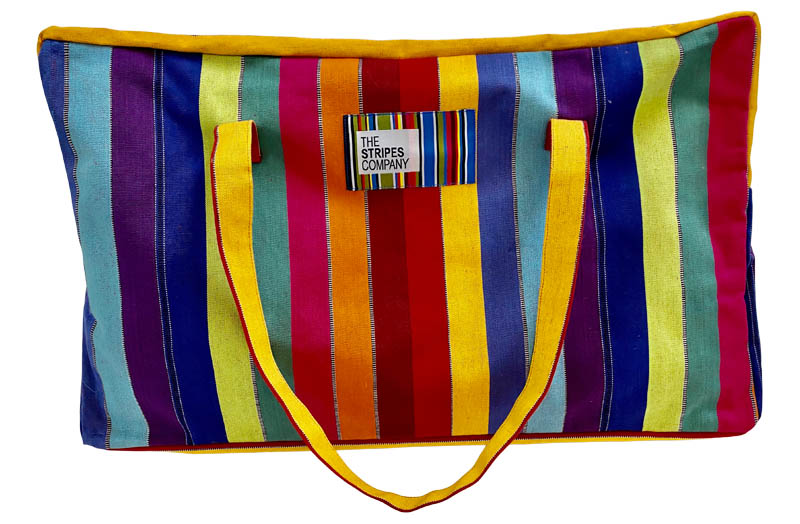 Bright Fun Striped Picnic Blanket with Carry Bag | Roll Up Stripe Picnic Rugs