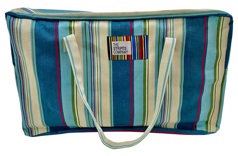 Blue, Cream and Pink Striped Picnic Blankets with Carry Bag