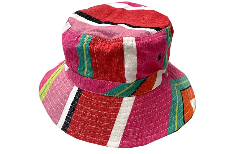 Bright Pink Stripe Bucket Hats