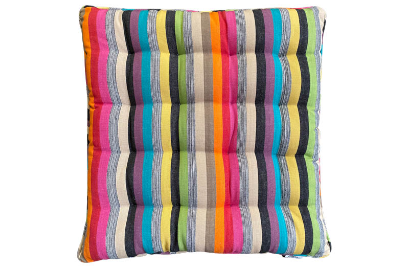 Striped Seat Pads With Bright, Colourful and Neutral Multi Stripes