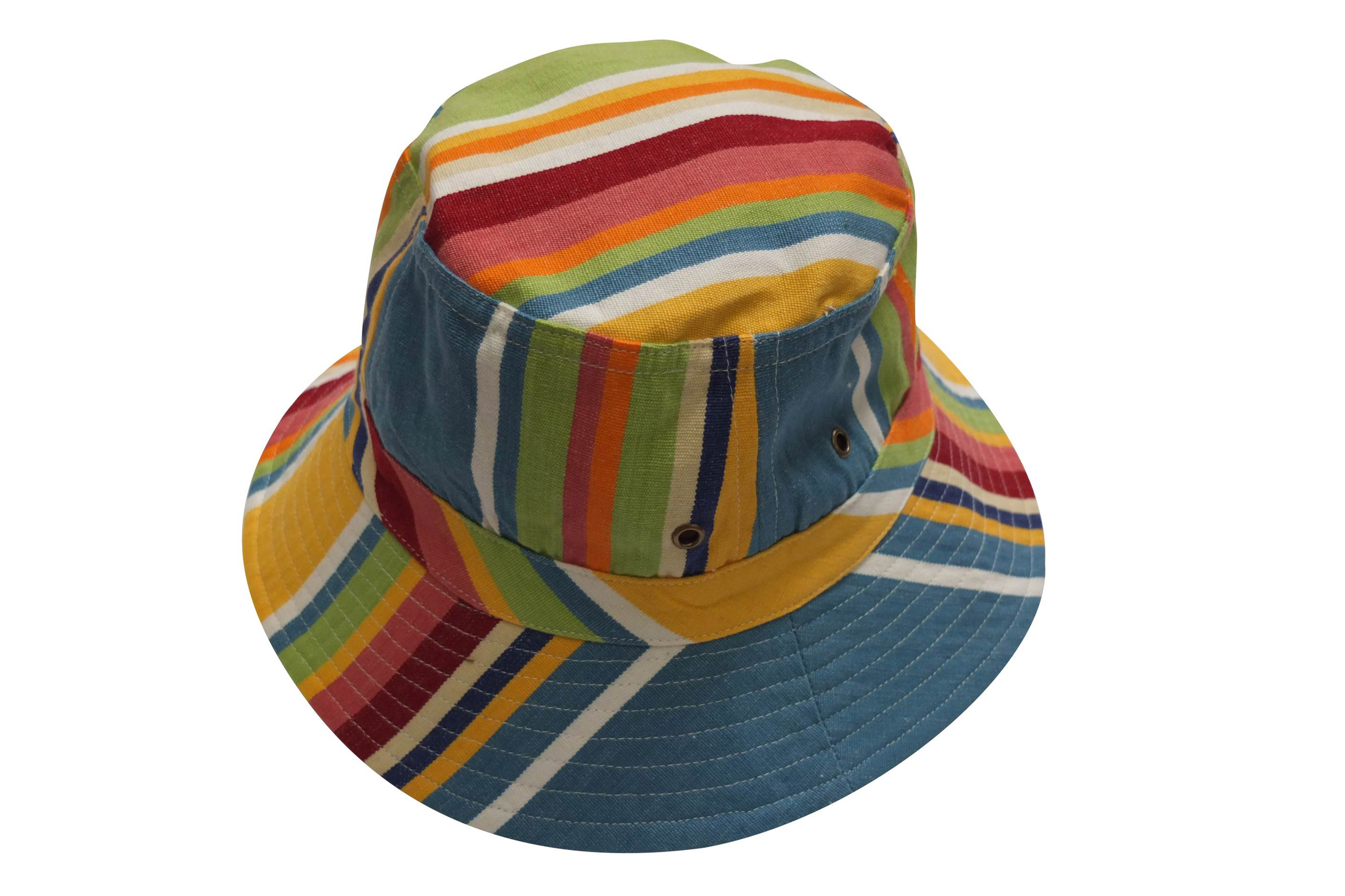 Cricket Yellow Bucket Hat - Stripe Sun Hat