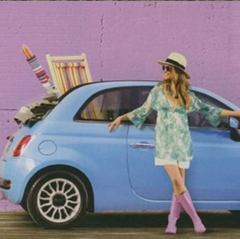 Deckchairs and Windbreaks used in a Fiat 500 Beach Wear Ad