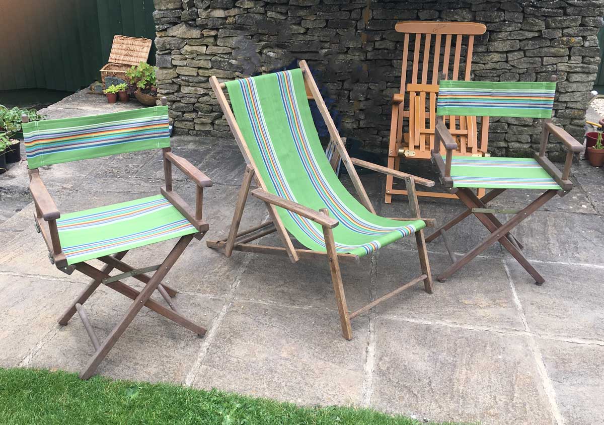 Green Replacement Director chair covers and Deckchair Canvas