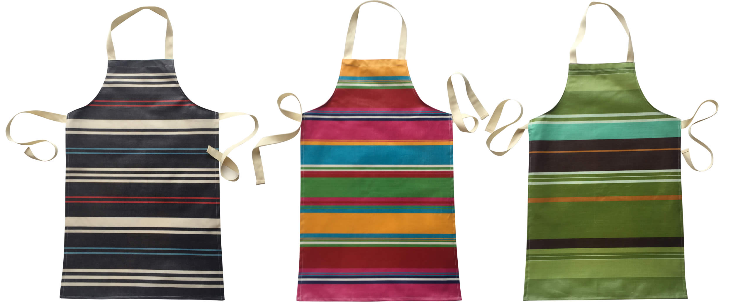Striped PVC Kids Aprons | Childrens Striped Oilcloth Aprons