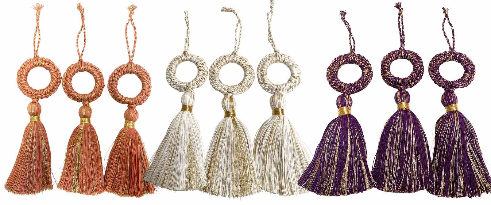 Circle Top Tassels - Decorative Tassels for Weddings, Christmas Trees
