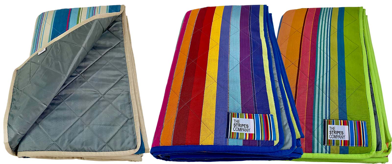 Striped Picnic Blankets with Carry Bag | Roll Up Stripe Picnic Rugs