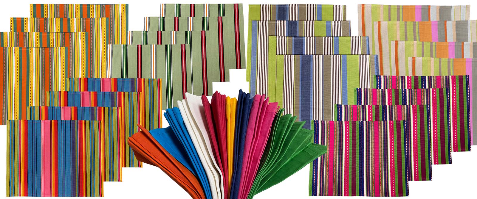 Striped Place Mats - Colourful Table Mats set of 4