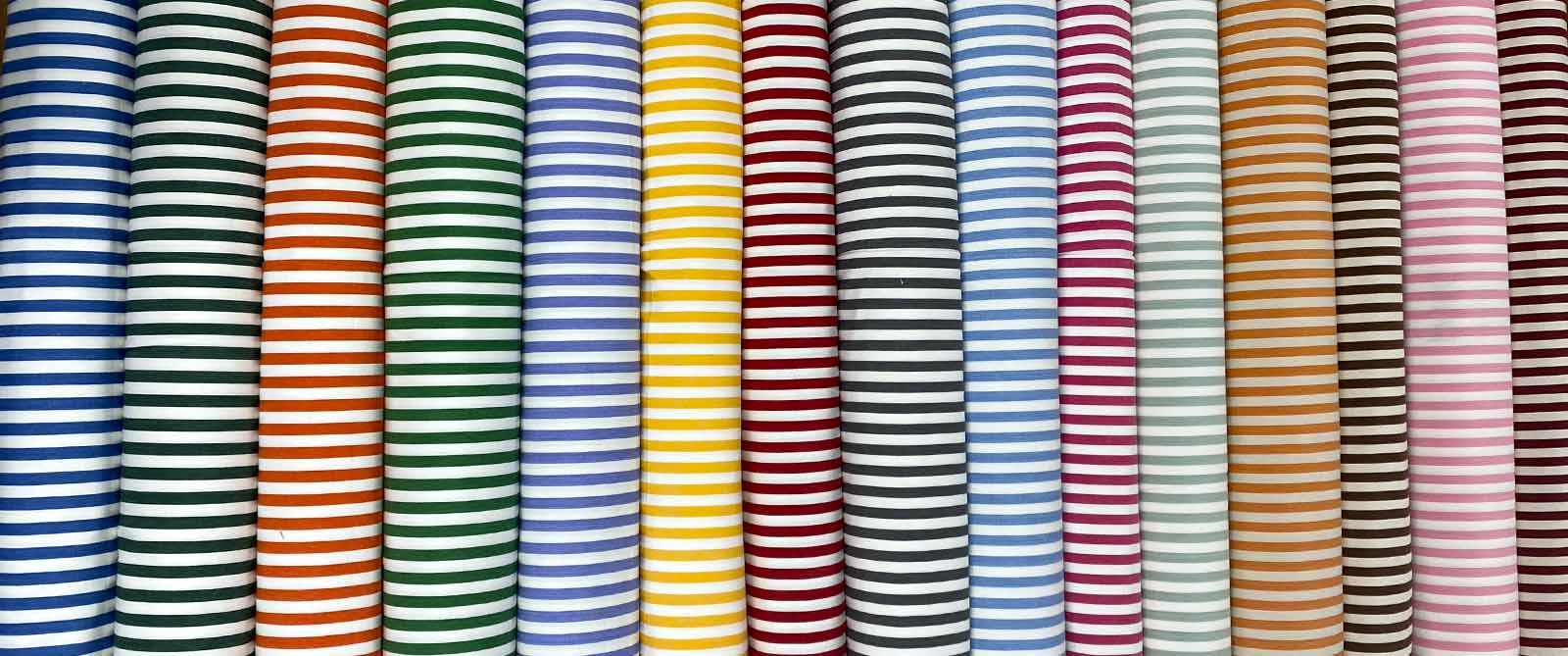 Classic Stripe Fabrics with 1cm wide Stripes | Narrow Stripe Cotton Fabrics