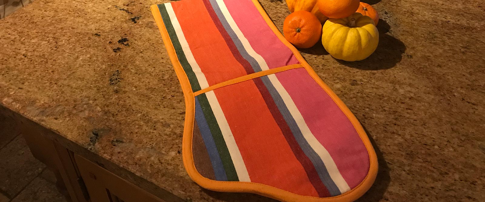 Striped Oven Gloves | Double Oven Mitts