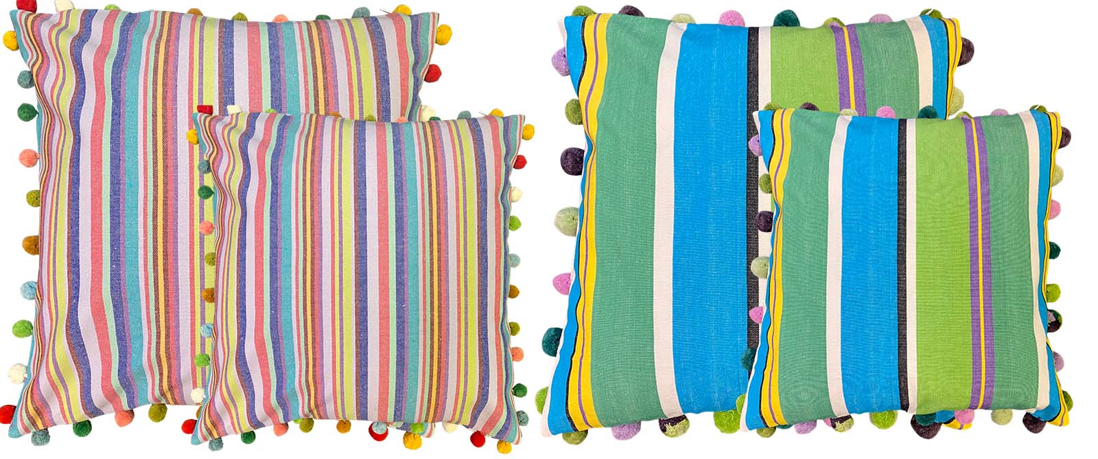 Striped Pompom Cushions