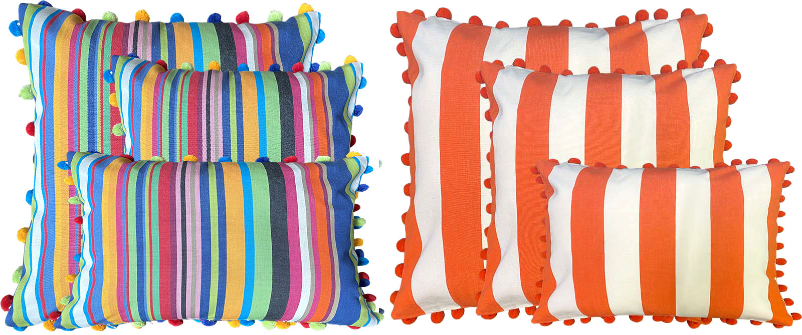 Striped Pompom Cushions