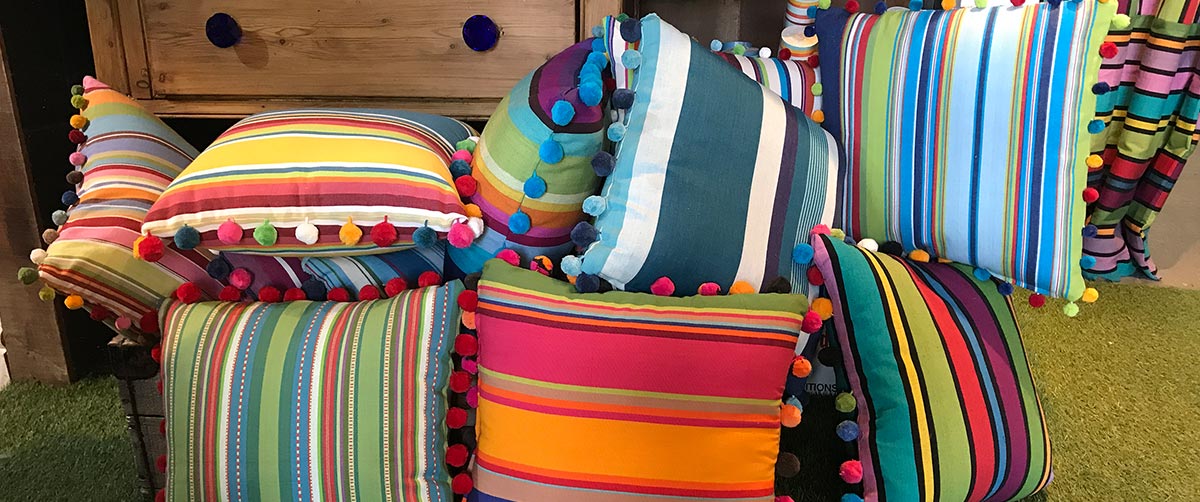 Striped Pompom Cushions