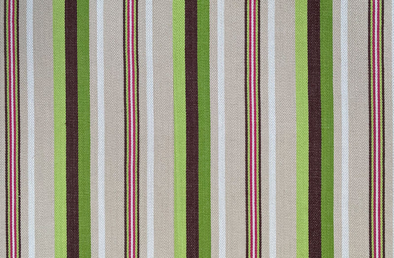striped roman blind Ticking Fabric - Running Green