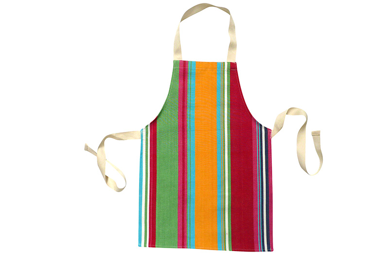 Pink Toddlers Aprons - Striped Aprons For Small Children Pink  Green  Yellow  Stripes