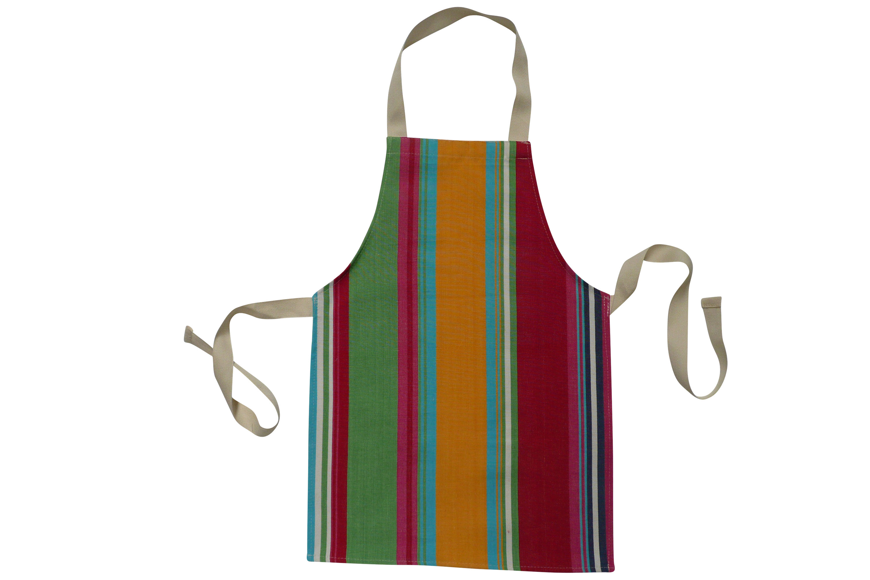 Pink Toddlers Aprons - Striped Aprons For Small Children Pink  Green  Yellow  Stripes