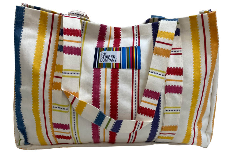 Extra Large Beach Bag - Pastel Rainbow Stripes