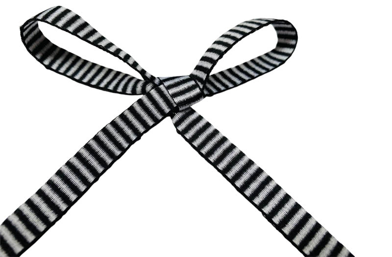 black and white stripe ribbon