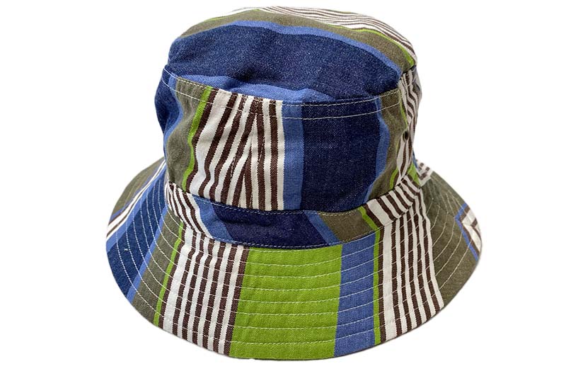 Blue, Green, Khaki Stripe Bucket Hat - The Stripes Company