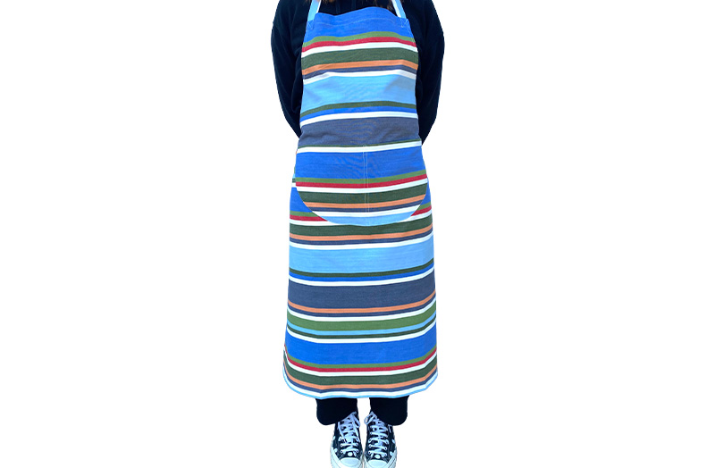 Cotton Aprons Blue, Green, White Stripe