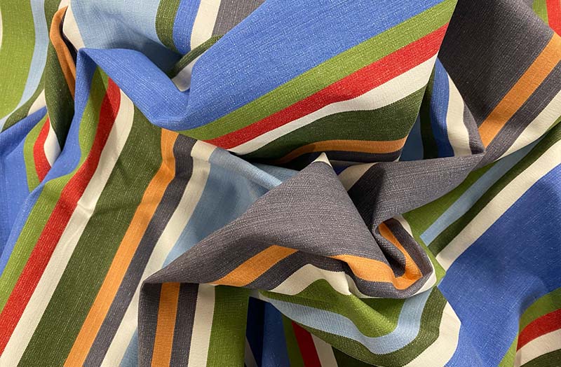 cotton fabric light blue royal blue stripes