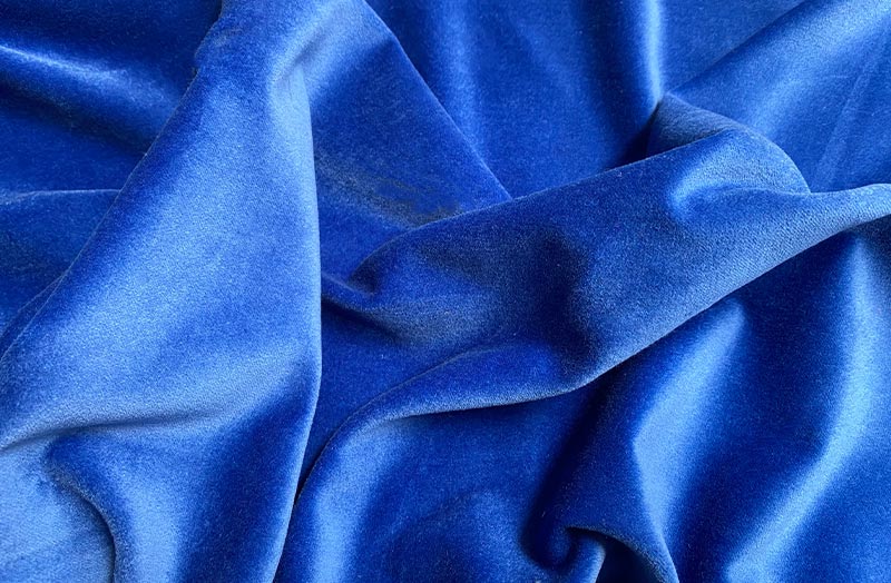 Blue Velvet Fabric | Blue Cotton Velvet Fabric | The Stripes Company