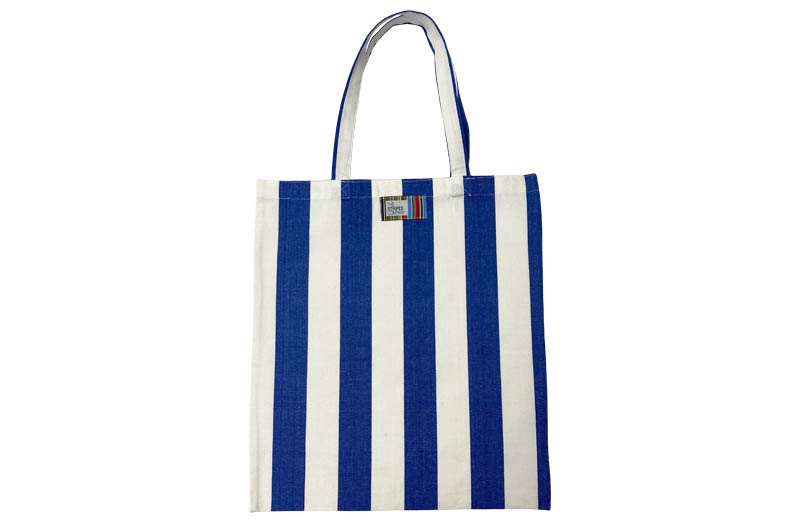 Blue and White Stripe Tote Bags