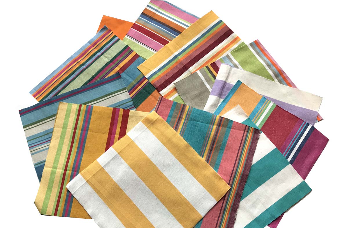 Bright Stripe and Classic Stripe Cotton Fabric Squares for Patchwork Quilting Fabric Squares 