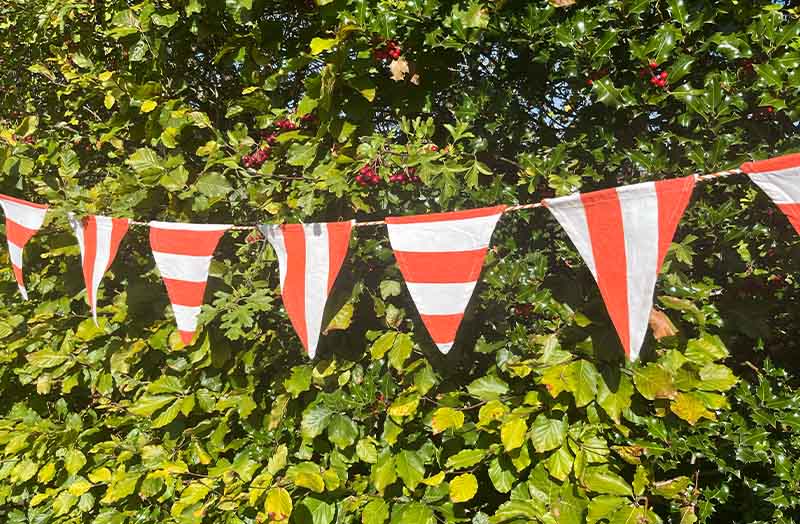 Orange and White Striped Bunting - Halloween Bunting
