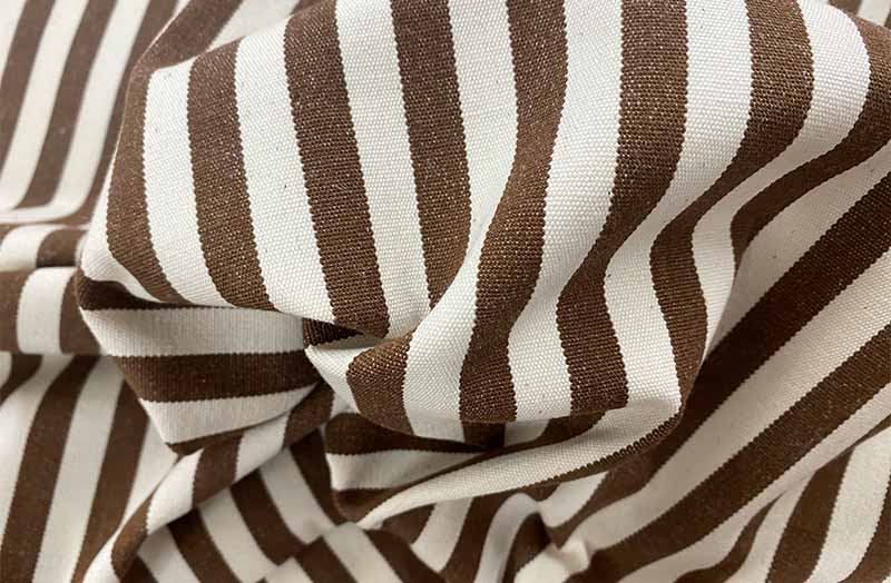 Classic Stripe Fabrics with 1cm wide Brown, Off White Stripes