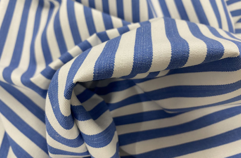 Blue, White Classic Stripe Fabrics with 1cm wide Stripes | Mykonos blue Narrow Stripe Cotton Fabrics
