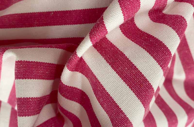 Magenta Pink Classic Stripe Fabrics with 1cm wide Stripes | Narrow Stripe Cotton Fabrics