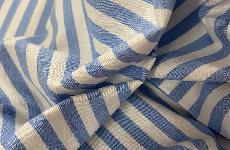 Classic Stripe Fabrics with 1cm wide Arctic Blue Stripes | Narrow Pale Blue Stripe Cotton Fabrics