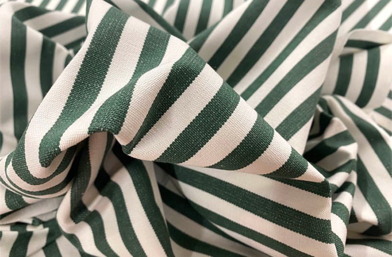 Classic Stripe Fabrics with 1cm wide Pine Green Stripes | Narrow Stripe Cotton Fabrics
