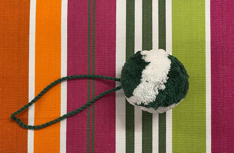 Dark Green Hanging Cotton Pom Pom - Soft pompom hanging balls