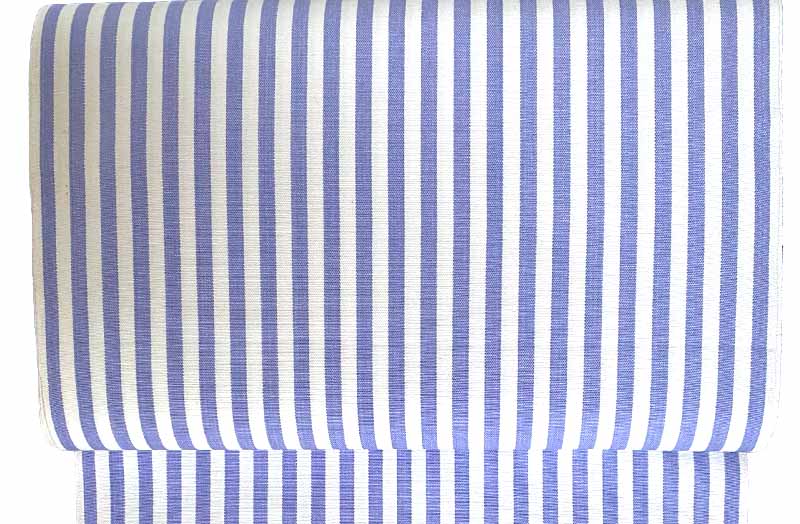 Deckchair Canvas Fabric Narrow Lavender and White Stripes  - Thick Weave