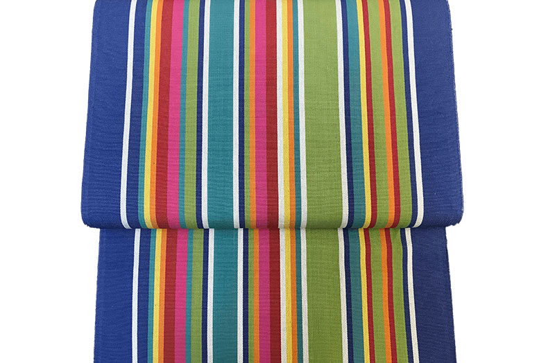 Striped Deckchair Canvas Fabric Strong in Blue, Green, Red, Yellow Stripes 
