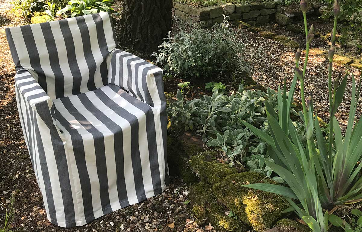Charcoal Grey and White Directors Chair Loose Covers 