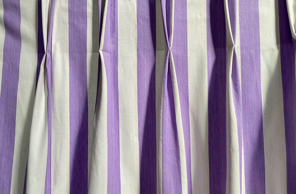 Purple  White Striped Curtains