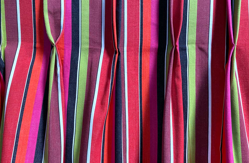 pink green black stripe curtains