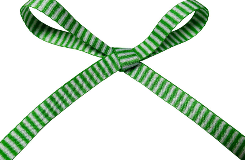 Green Striped Ribbons - 5m Green Stripe Gift Ribbon