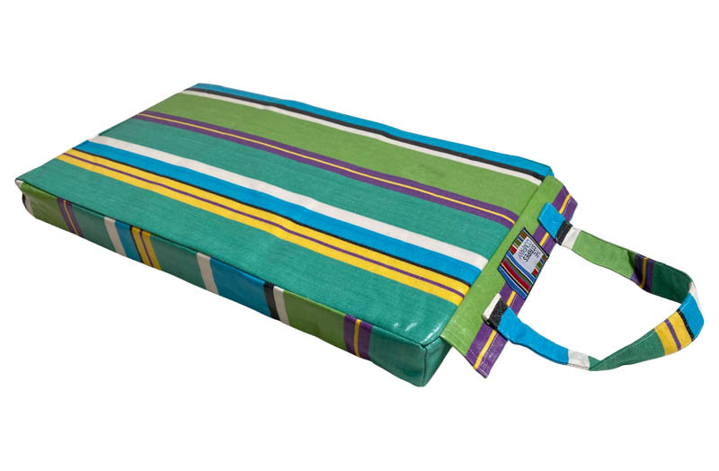 Green, Turquoise Stripe Gardening Kneeler Pads