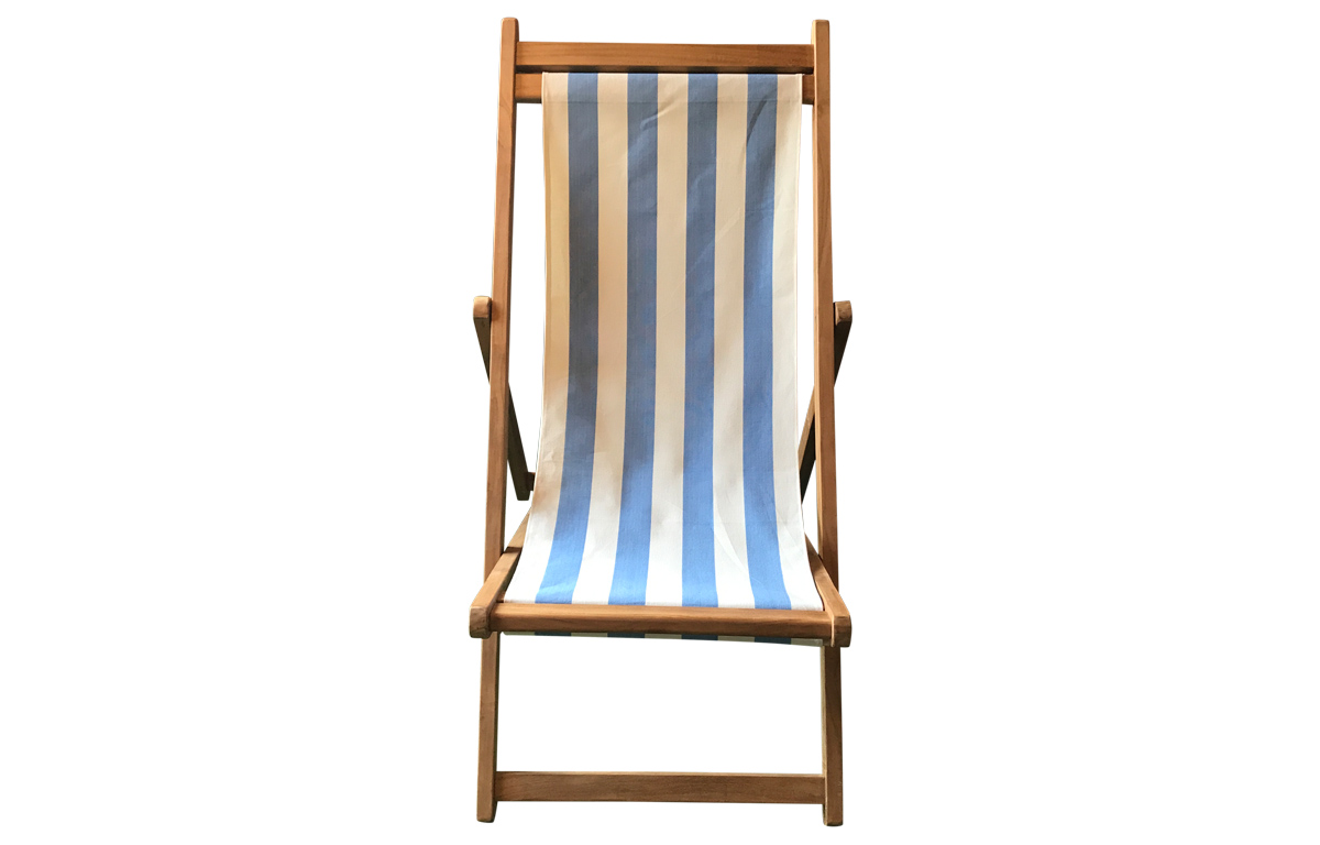 Sky Blue and White Stripe Premium Deck Chairs 
