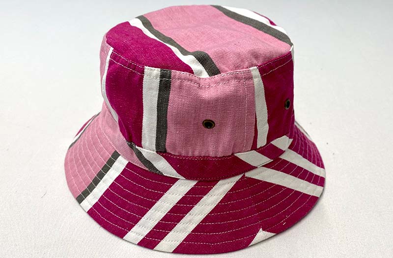 Exclusive Pink and Grey Stripe Sun Hats 